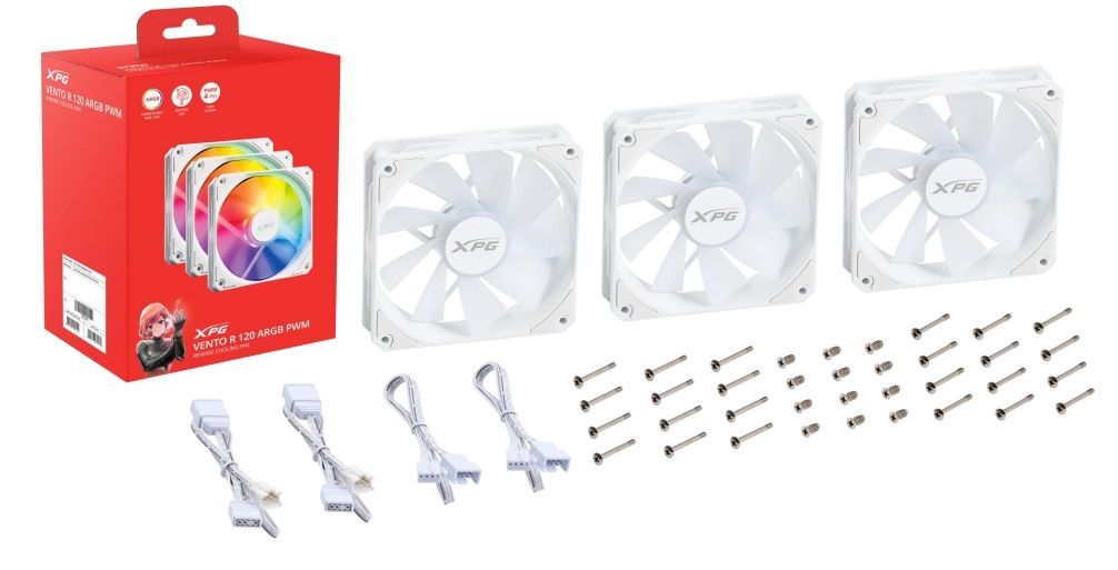 XPG VENTO R 120 ARGB PWM Computer behuizing Ventilator 12 cm Wit 1 stuk(s)