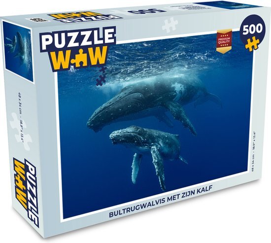 MuchoWow Puzzel Bultrugwalvis met zijn kalf - Legpuzzel - Puzzel 500 stukjes