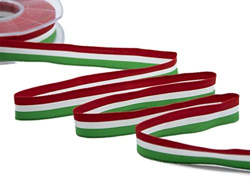 Furlanis geweven tape Italiaanse tricolor 16 mm x 25 m - kleur 32 - rood wit groen