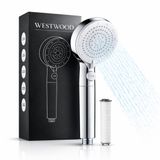 Westwood® Hoge Druk Douchekop met Filter - 5 Sproeistanden - Waterbesparende Regendouche – Luxe Moderne Handdouche - Betere Huid - Chroom