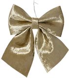 Decoris Kerst strik - champagne - 20 x 24 cm - polyester