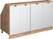 Vicco Rion Kastenset voor schuine wand – 140 cm Set van 2 kastrompen 60 cm diepte Witte golf