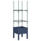 VidaXL Plantenbak met latwerk 40x40x142,5 cm polypropeen blauwgrijs