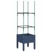 VidaXL Plantenbak met latwerk 40x40x142,5 cm polypropeen blauwgrijs