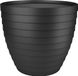 Juypal Hogar Bloempot/plantenpot Florenzia - zwart - kunststof - D13 x H11,5 cm - voor buiten/binnen