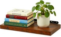 Relaxdays Wandplank zwevend - 4 x 60 x 23 cm - bruin/zwart