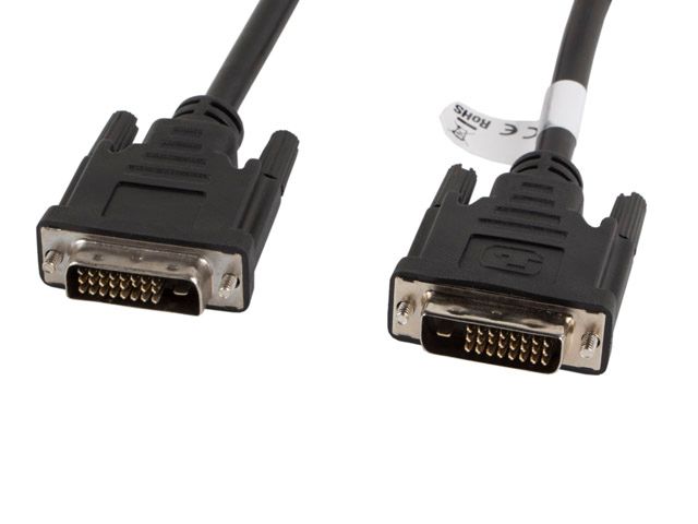 Lanberg CA-DVID-10CC-0030-BK DVI-D (24+1 Pin) Male to DVI-D (24+1 Pin) Male Dual Link Cable, 3m Black