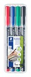 STAEDTLER Lumocolor 317 Permanente stiften – 4 kleuren, 1,0 mm