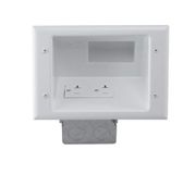 DATACOMM ELECTRONICS 45-0072-WH Commerciële Grade Verzonken AV/HDMI-kabel Verbergen Plaat met 20 Amp Dual Power Receptacle