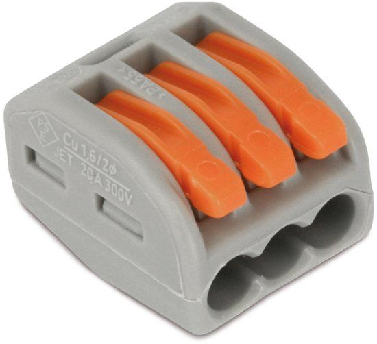WAGO 222-413 aansluitklem, grijs/oranje, kunststof