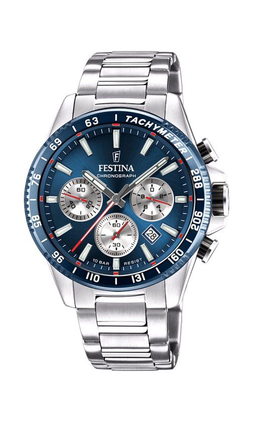 Festina F20560/2 Heren Horloge - Zilverkleurig - Analoog - Staal - 45 mm