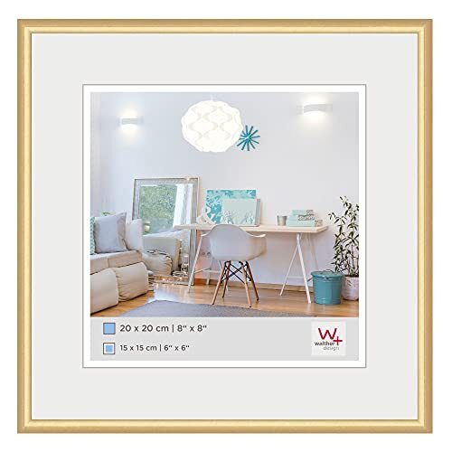 Walther Design KV220G New Lifestyle Kunststoff Bilderrahmen, 20x20 cm, gold