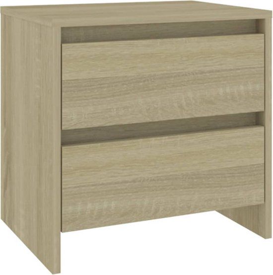 vidaXL Nachtkastje 45x34,5x44,5 cm bewerkt hout sonoma eikenkleurig