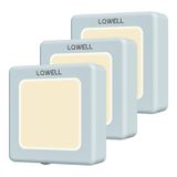 LQWELL® Lampe de nuit à brancher, pliable, avec détecteur de luminosité, lampe de nuit à intensité réglable, lumière de branchement automatique, lumière d'orientation blanc chaud pour chambres d'enfants, couloirs, escaliers (bleu, 3 pièces)