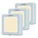 LQWELL® Lampe de nuit à brancher, pliable, avec détecteur de luminosité, lampe de nuit à intensité réglable, lumière de branchement automatique, lumière d'orientation blanc chaud pour chambres d'enfants, couloirs, escaliers (bleu, 3 pièces)