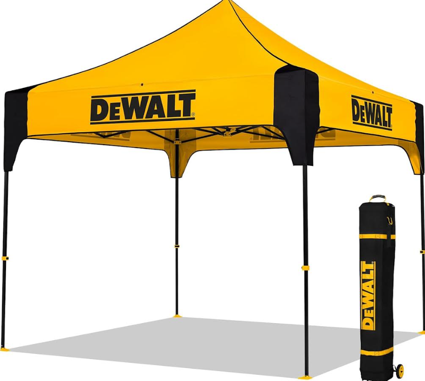 DeWalt DXWSBK10YL werkshelter E-Z UP 10 ft x 10 ft stalen frame geel/zwart - DXWSBK10YL
