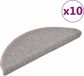 vidaXL Tapis d'escalier 10 pcs 65x24x4 cm marron clair