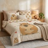 Capybara Dekbedovertrek - Lits Jumeaux - 240 x 220 cm / 65 x 65 cm - Polycotton