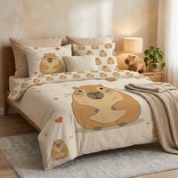 Capybara Dekbedovertrek - Lits Jumeaux - 240 x 220 cm / 65 x 65 cm - Polycotton