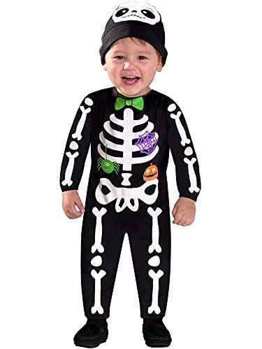 Amscan Baby Mini Bones Skeleton Costume - 2-3 Years - Unisex Kids - Black