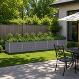 vidaXL Verhoogde Tuinbak Grijs 400 x 80 x 55 cm Gegalvaniseerd staal