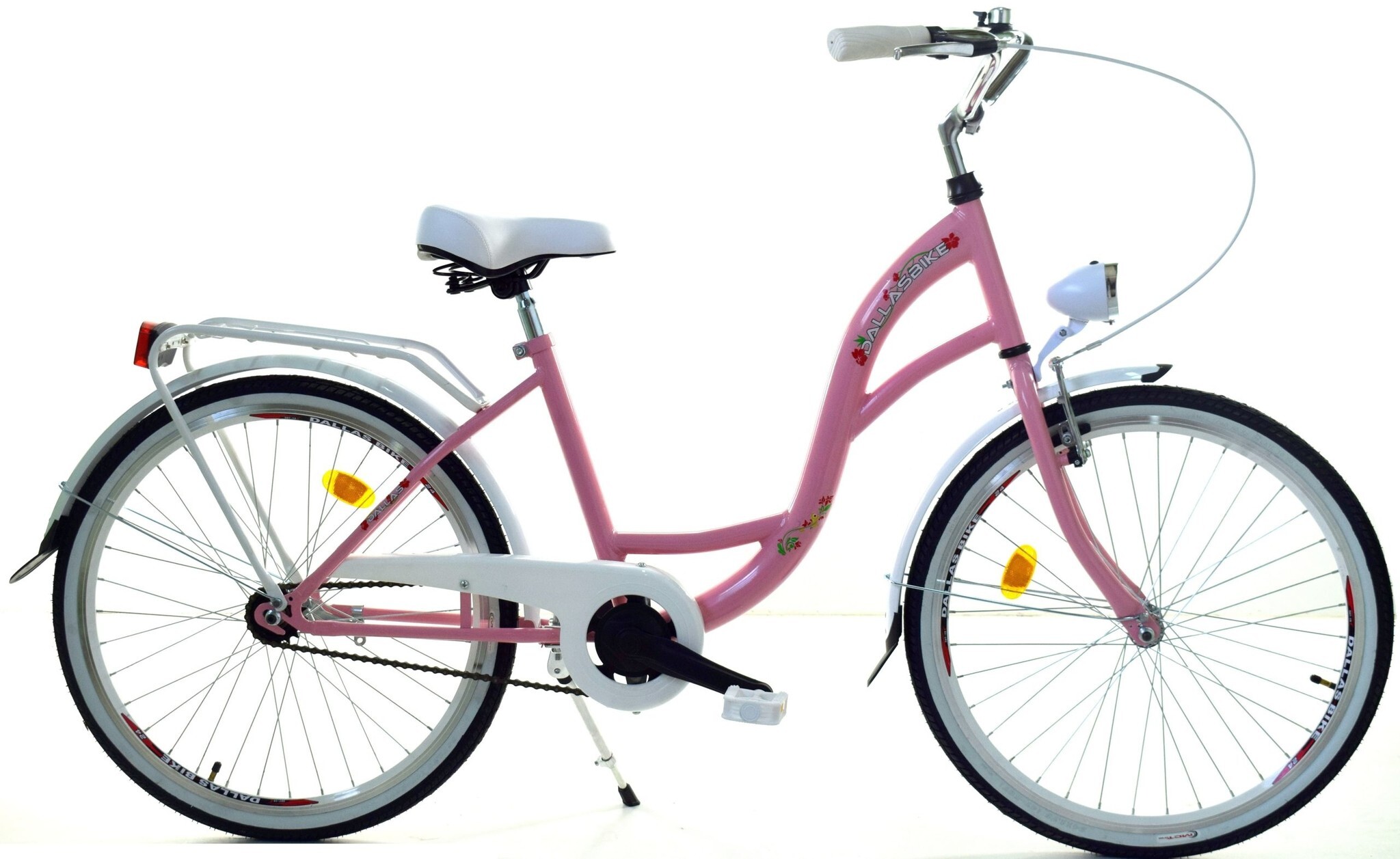 Viking Choice Meisjesfiets - 24 inch - robuust - wit roze - Dallas Bike