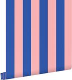 ESTAHome behang strepen licht roze en blauw