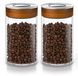 Arendo Pots de conservation, set de 2, 1000 ml, verre borosilicaté, couvercle en acier inoxydable
