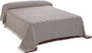 Merkloos Bedsprei 180 x 260 cm Grijs en Rood Gestreept Textiel