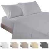 ECOMMERC3 Beddengoedset, 4-delig, extra zacht, zilvergrijs