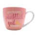 XXL drinkbeker - Maxi - koffiebeker - mok van porselein, motief: er op tijd of geil uitzien, in roze, grootte H/Ø: 9,2 x 10,5 cm, inhoud 400 ml, vaatwasmachinebestendig.
