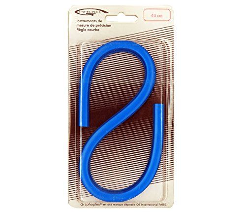 Graphoplex Flexibele gebogen liniaal, 40 cm, blauw