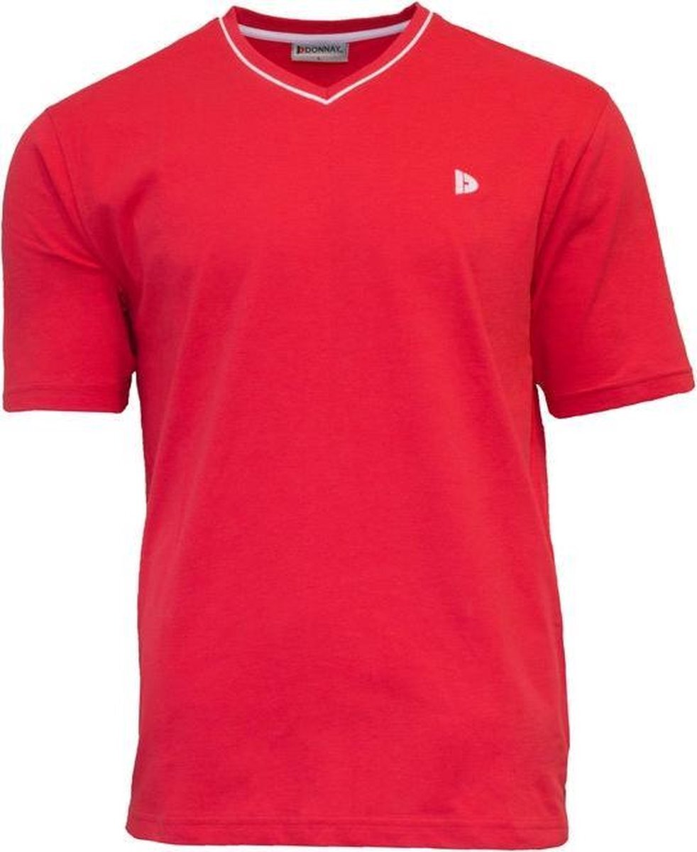 Donnay T-shirt - Sportshirt - V- Hals shirt - Heren - Maat S - Rood