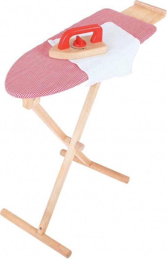 Bigjigs Houten Strijkplank - Roze Ruitjes - Vanaf 3 Jaar