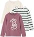 Vertbaudet Set van 3 jongensshirts met lange mouwen lila