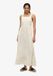 Superdry - Statement gelaagde maxi-jurk - Dames - Jurken - XS - Katoen - Gebloemd - Mouwloos - Vierkante hals - Dusty Ecru