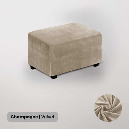 BankhoesDiscounter Velvet Hocker Cover - XL Champagne