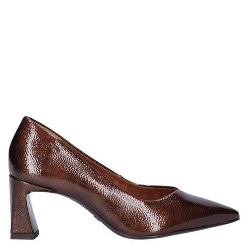Tamaris lakleren pumps met hak - bruin