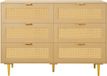 Vevor Rattan Commode met 6 Laden, Natuurlijk Hout