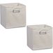 Zeller kastmanden - 2x - Beige - vierkant - 32 x 32 cm - opbergmand - vakkenkast opbergers