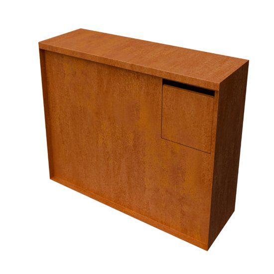 Merkloos Geroba Murus cortenstaal Brievenbus L120 x B40 x H100 cm