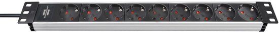 Brennenstuhl Premium-Line Techniek 9-voudig 2m H05VV-F 3G1,5 19"