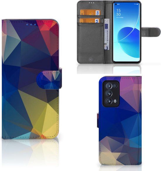B2Ctelecom Telefoon Hoesje OPPO Reno 6 Pro+ 5G - Bookcase - Polygon Dark