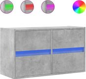 vidaXL Tv-wandmeubel met LED-verlichting 80x31x45 cm betongrijs