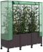 vidaXL Tuinschutting met kasbedekking en wielen 3 st Bruin PP