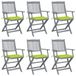 Acaciahout Fauteuils pliants 6 pc avec coussins