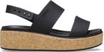 Crocs Brooklyn Cork Low Wedge Sandalen Dames Zwart 36/37 EU