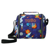TOTTO Koeltas voor levensmiddelen, 8 liter, gemarkeerd model, 25 x 20 x 17 cm, lunchbox voor kinderen, 180 graden opening, draaggreep, verstelbare riem, bevestiging voor rugzak met wielen, blauw