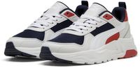 PUMA Trinity 2 LT Jr Sneakers Unisex Kinderen Maat 38.5 Textiel Rubber Navy/White/Feather Gray/Red Fire