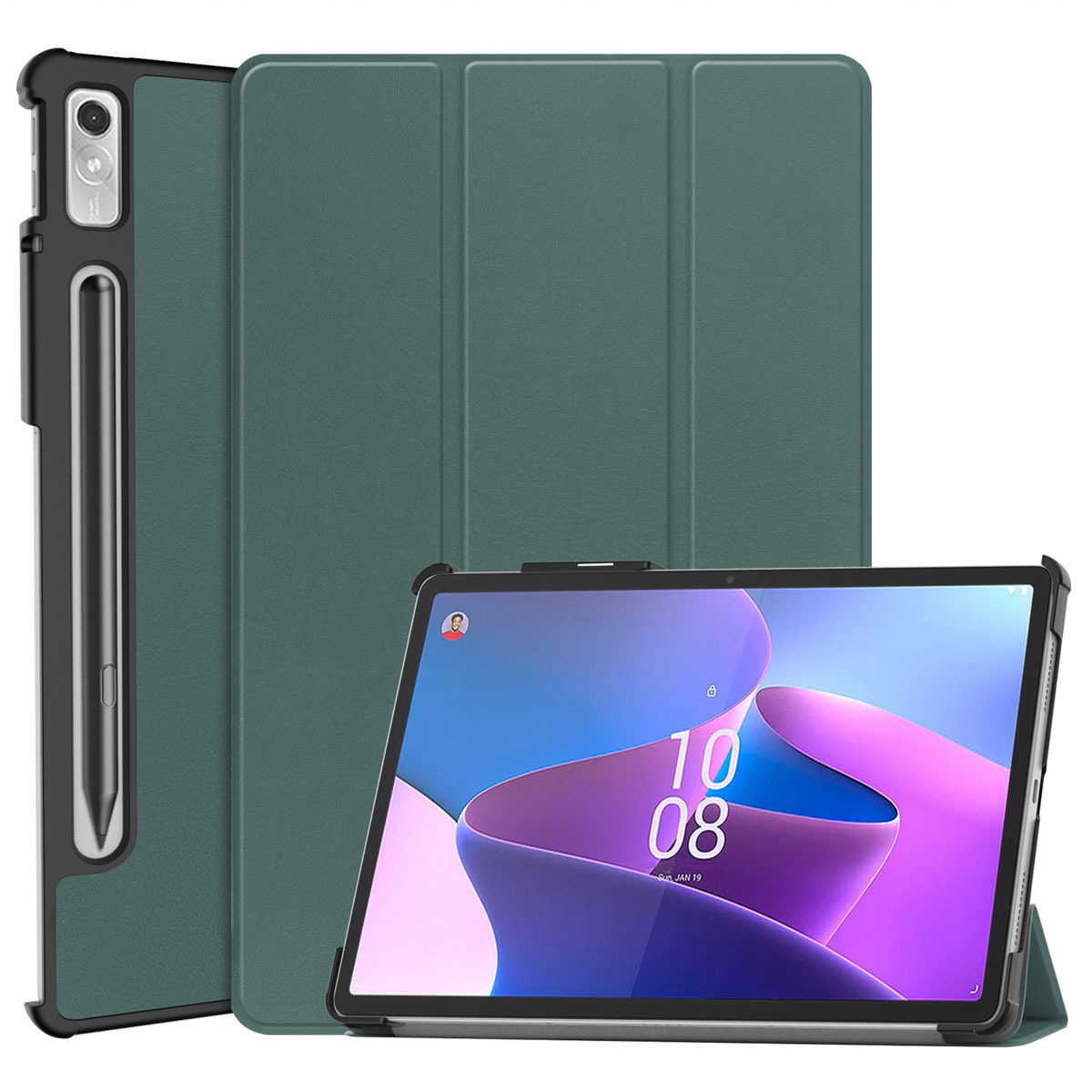 imoshion Trifold Bookcase Lenovo Tab P11 Pro (2nd gen) tablethoes - Donkergroen